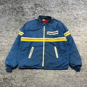 Vintage 1970s Goodyear Racing Jacket Zip Up Mens Large Fleece Lined USA